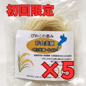 【初回限定】白米麺_びわこの恵み「彩食美麺」100g×5袋（送料無料）